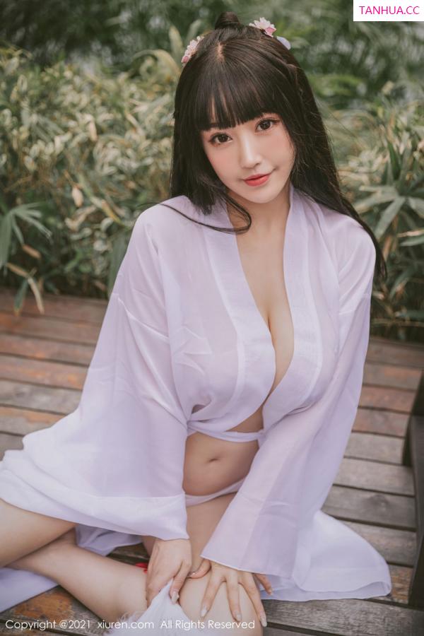 朱可 barbie可儿 洁白迷人朱可儿 薄纱古风外拍系列第33张图片